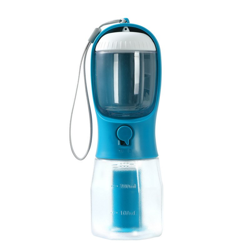Close-up of the lockable dispensing button on this dog water bottle