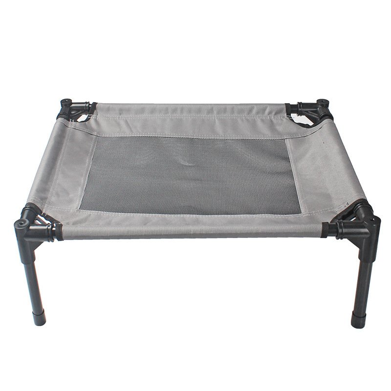 Top-down view of the raised bedding for dogs outside frame