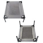 Bedding for dogs outside placed on a wooden deck