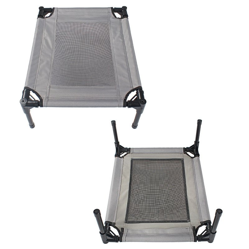 Bedding for dogs outside placed on a wooden deck